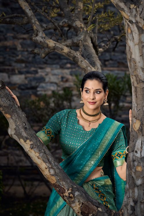 Picture of Amazing Silk Green Lehenga Choli