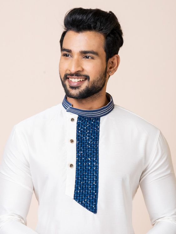 Picture of Marvellous PS Viscose Silk White Premium Kurta Pajama