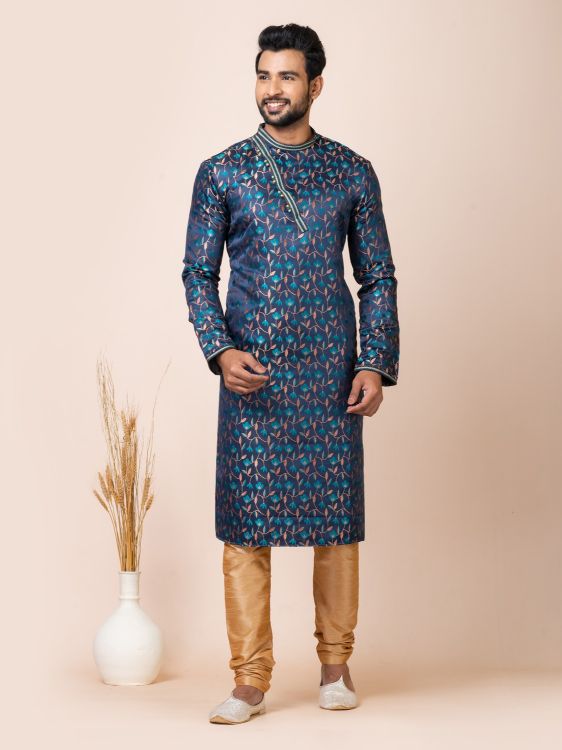 Picture of Premium Navy Blue Premium Designer Kurta Pajama