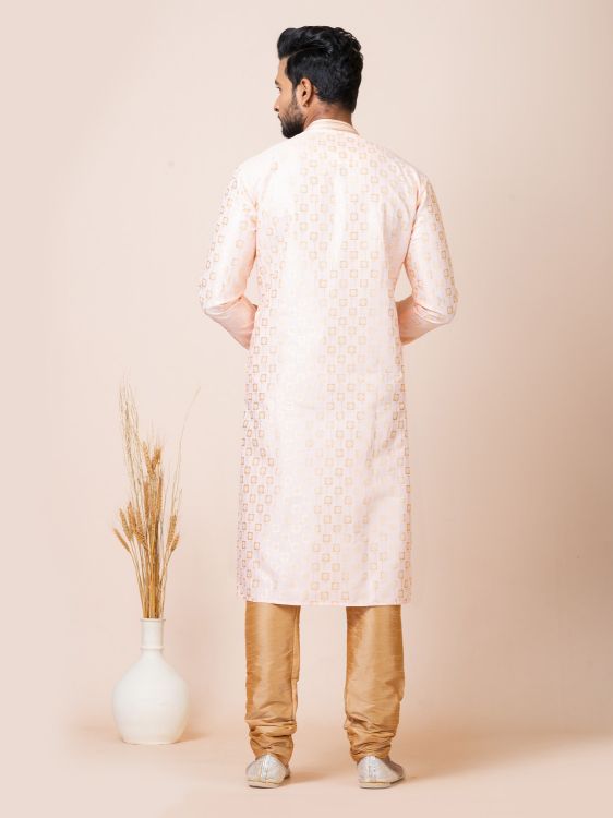 Picture of Smoothy Designer Misty Rose Jacquard Silk Premium Kurta Pajama