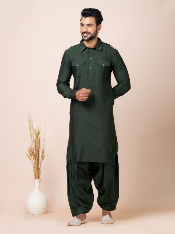 Picture of Good Looking Ps Viscose Green Kurta Pajama