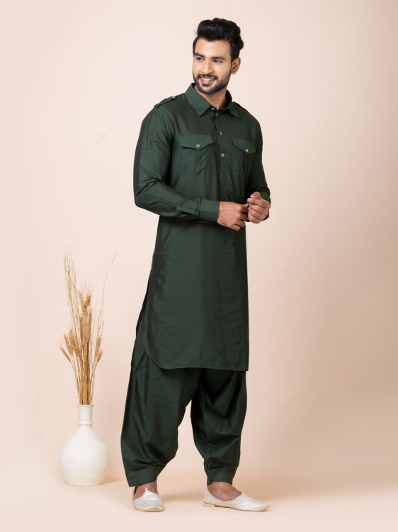 Picture of Good Looking Ps Viscose Green Kurta Pajama