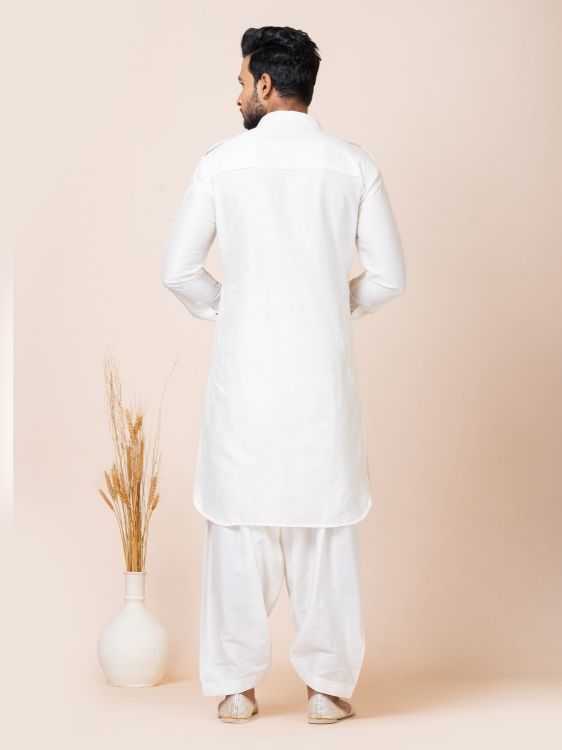 Picture of Lovely Ps Viscose White Kurta Pajama