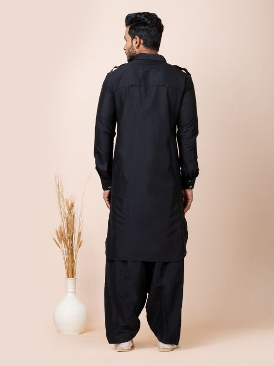 Picture of Lovely Ps Viscose Black Kurta Pajama