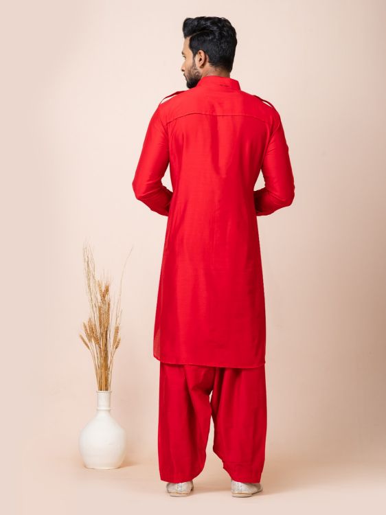 Picture of Nice Ps Viscose Red Kurta Pajama
