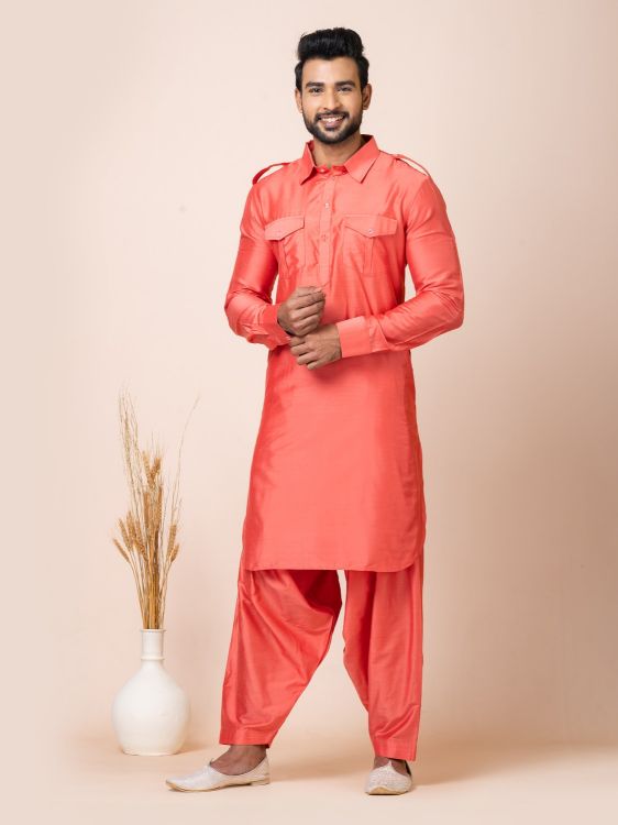Picture of Bewitching Ps Viscose Orange Kurta Pajama