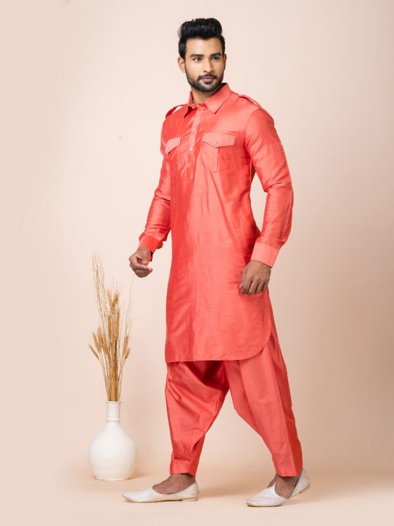 Picture of Bewitching Ps Viscose Orange Kurta Pajama