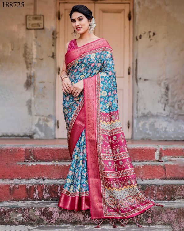 Picture of Exquisite Pure Silk With Digital Print Wholesale Saree