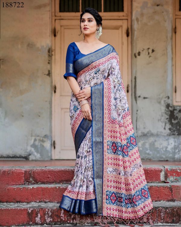 Picture of Exquisite Pure Silk With Digital Print Wholesale Saree