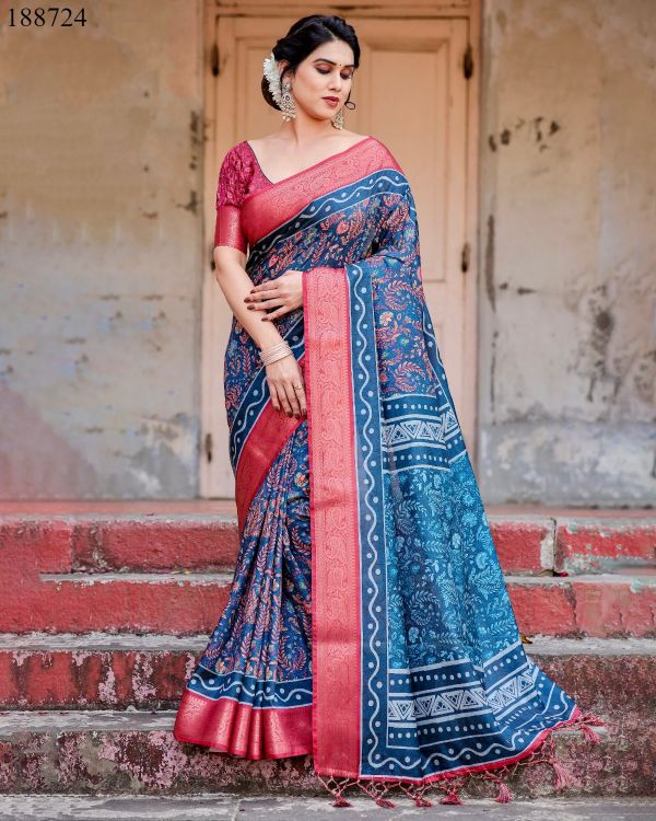 Picture of Exquisite Pure Silk With Digital Print Wholesale Saree