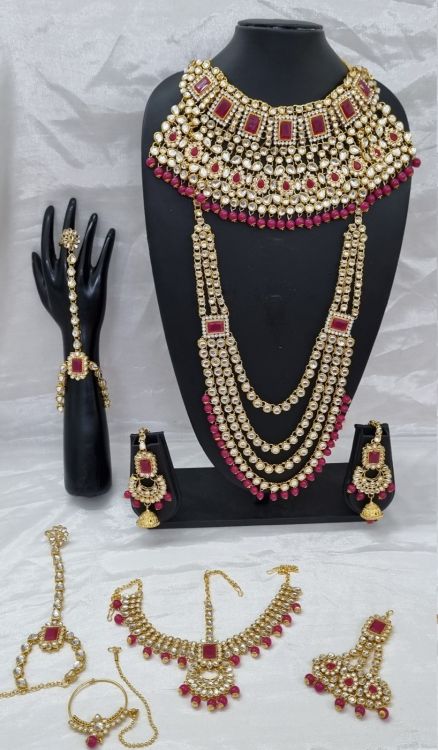 Picture of Beauteous Alloy & Stone & Moti Red Necklace