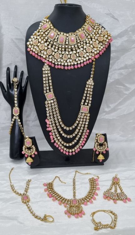 Picture of Excellent Alloy & Stone & Moti Light Pink Necklace