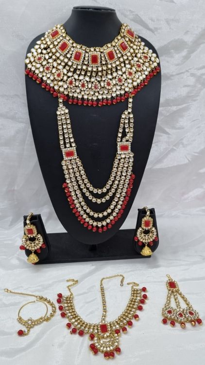 Picture of Beauteous Alloy & Stone & Moti Red Necklace