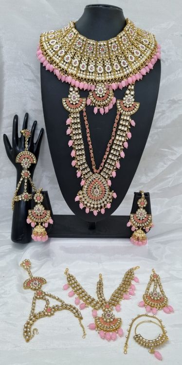 Picture of Charming Alloy & Stone & Moti Light Pink Necklace
