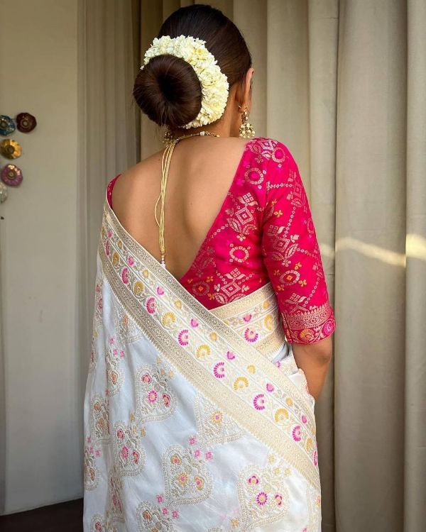 Picture of Splendid Silk & Jacquard White Saree
