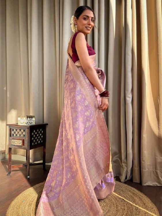 Picture of Superb Silk & Jacquard Thistle Saree