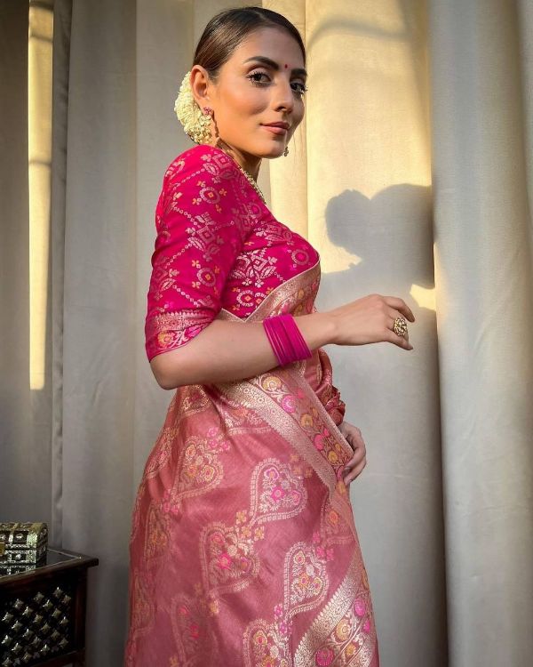 Picture of Appealing Silk & Jacquard Pink Saree