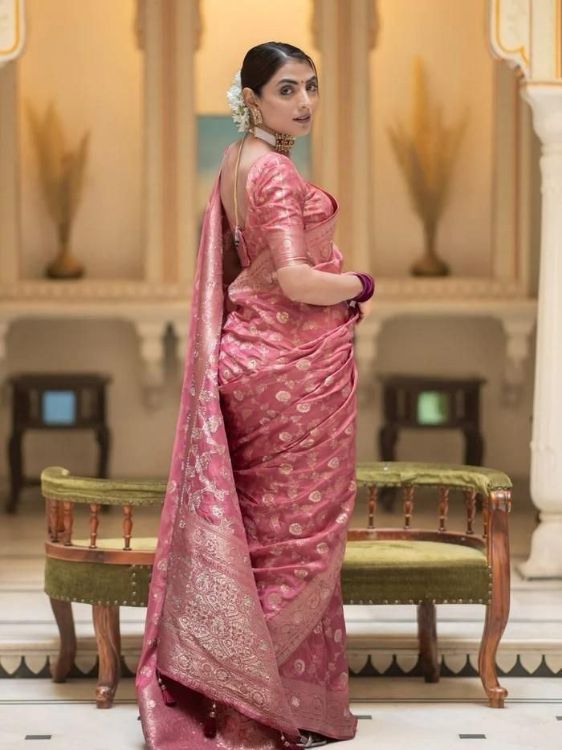 Picture of Marvelous Silk & Jacquard Pink Saree