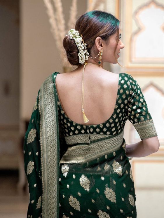 Picture of Radiant Silk & Jacquard Green Saree