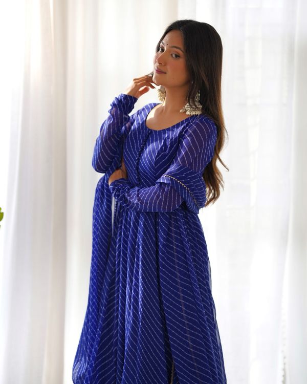 Picture of Graceful Georgette Blue Salwar Suits