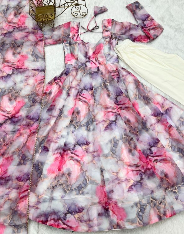 Picture of Classy Organza White Salwar Suits