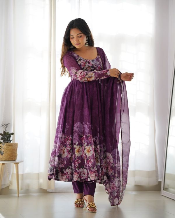 Picture of Wonderful Organza Purple Salwar Suits