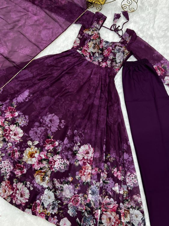Picture of Wonderful Organza Purple Salwar Suits