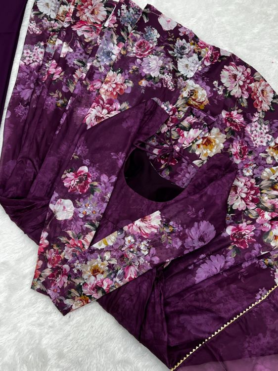 Picture of Wonderful Organza Purple Salwar Suits