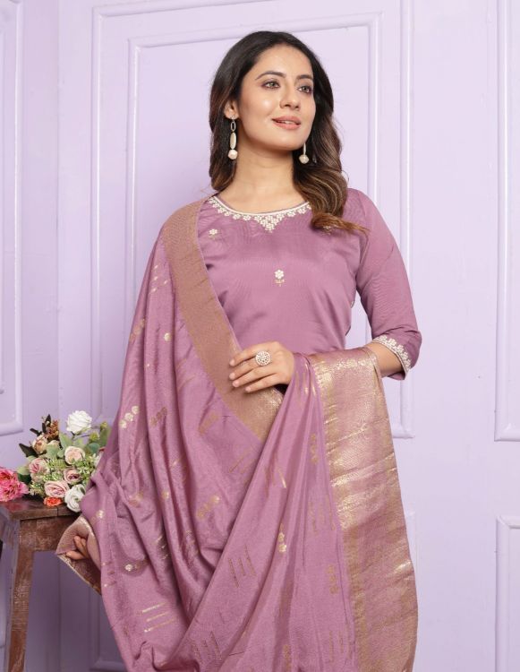 Picture of Bewitching Viscose Silk Thistle Salwar Suits