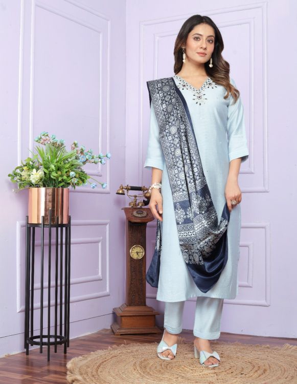 Picture of Designer Function War Readymade  Light Sky Blue Suits