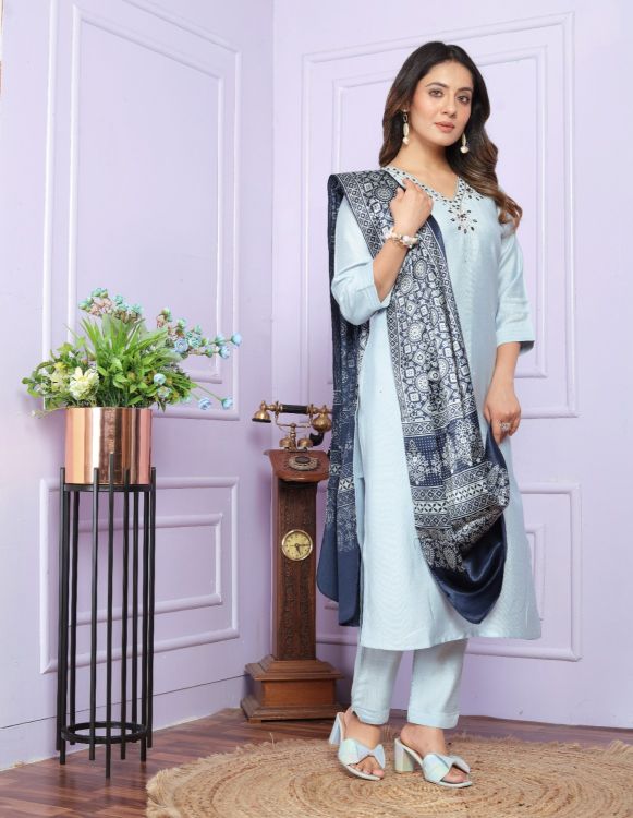 Picture of Designer Function War Readymade  Light Sky Blue Suits