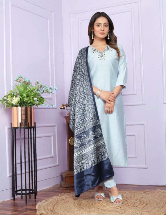 Picture of Designer Function War Readymade  Light Sky Blue Suits