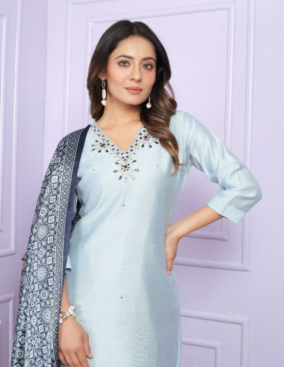 Picture of Designer Function War Readymade  Light Sky Blue Suits