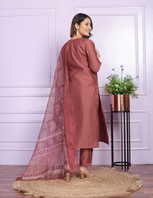 Picture of Grand Silk Light Coral Readymade Suits
