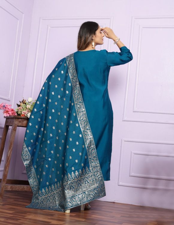 Picture of Magnificent Silk  Blue Salwar Suits