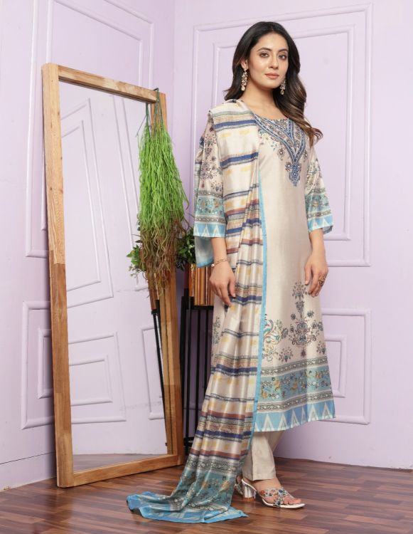 Picture of Radiant Silk Ivory Readymade Suits