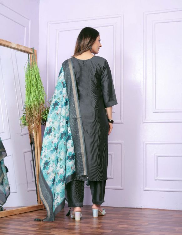 Picture of Taking Silk  Dim Gray Readymade Suits