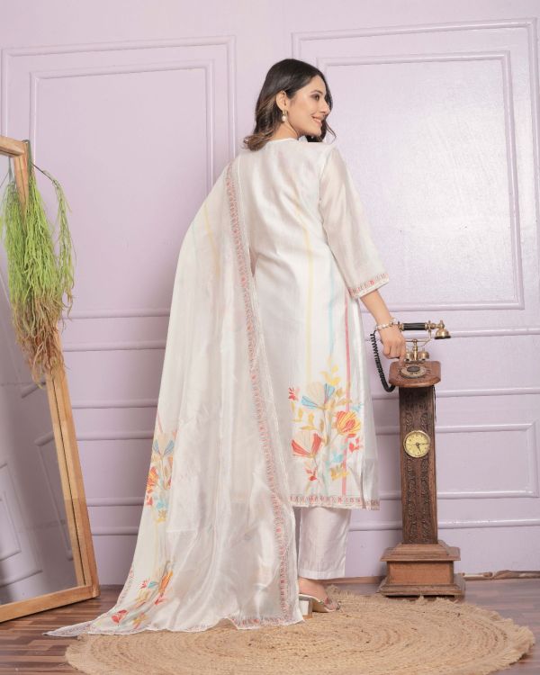 Picture of Graceful Silk White Readymade Suits