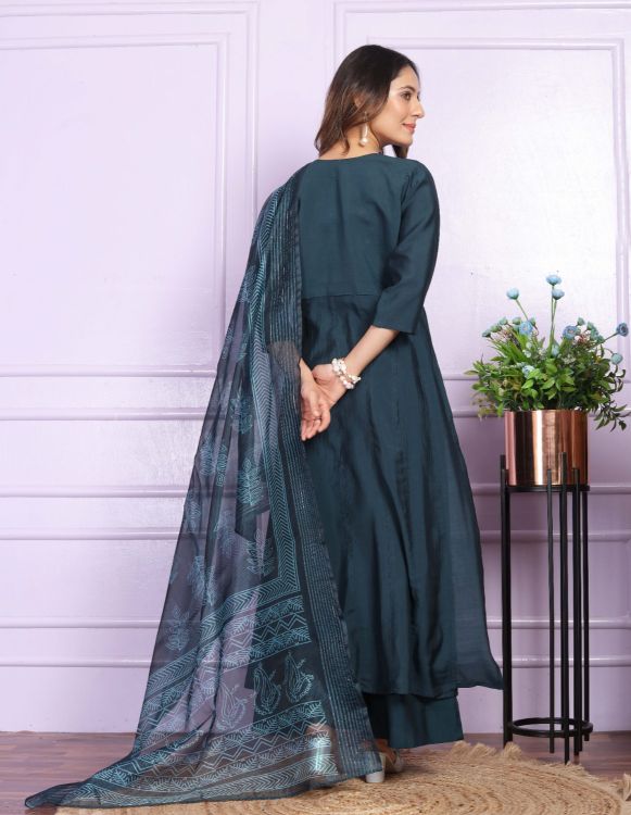 Picture of Delightful  Russian Silk Blue Readymade Suits