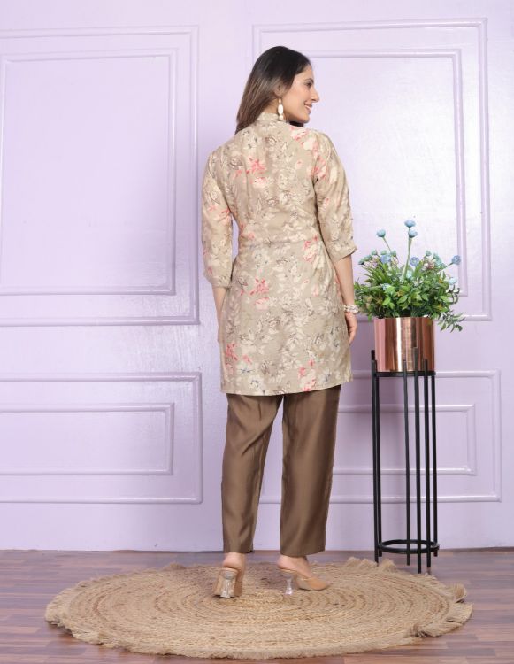 Picture of Pleasing Modal Silk Readymade Short Kurti With Bottom