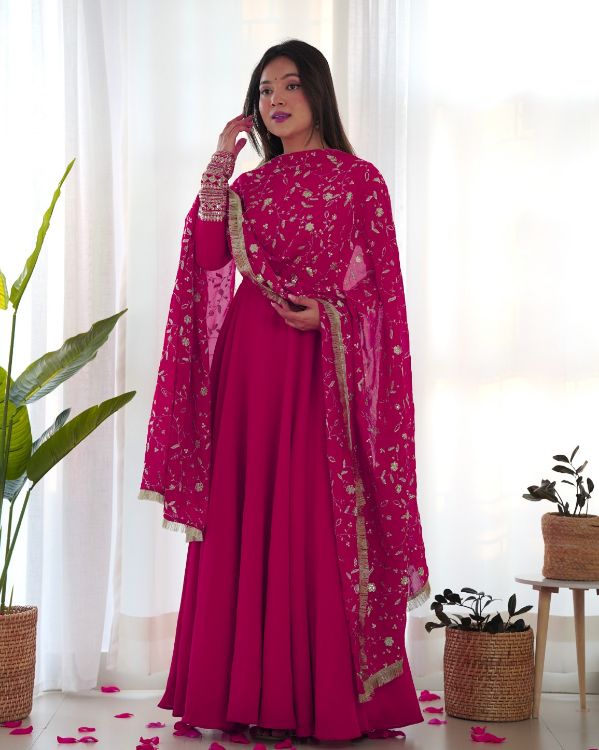Picture of Resplendent Georgette Deep Pink Readymade Suit