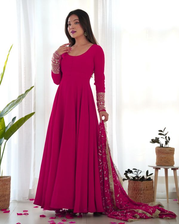 Picture of Resplendent Georgette Deep Pink Readymade Suit
