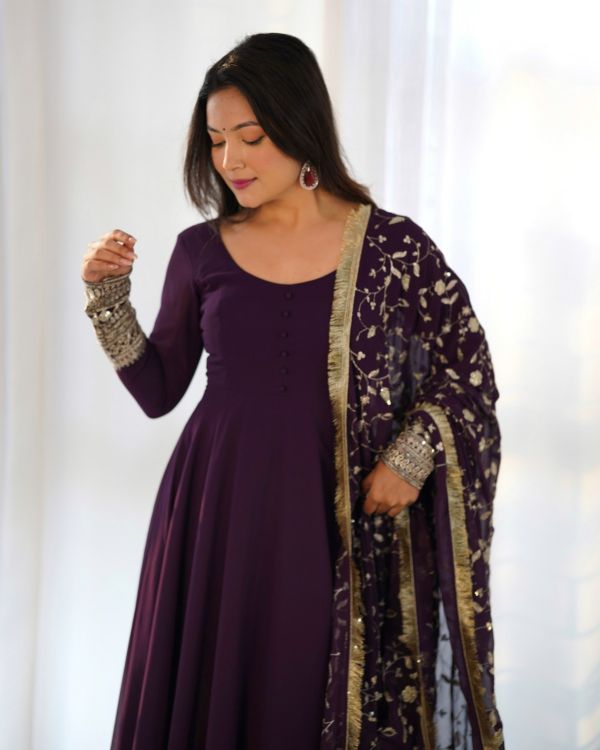 Picture of Radiant Georgette Purple Readymade Suit