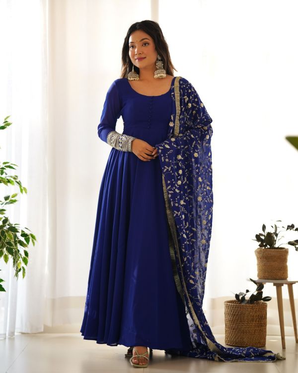 Picture of Superb Georgette Blue Readymade Suit