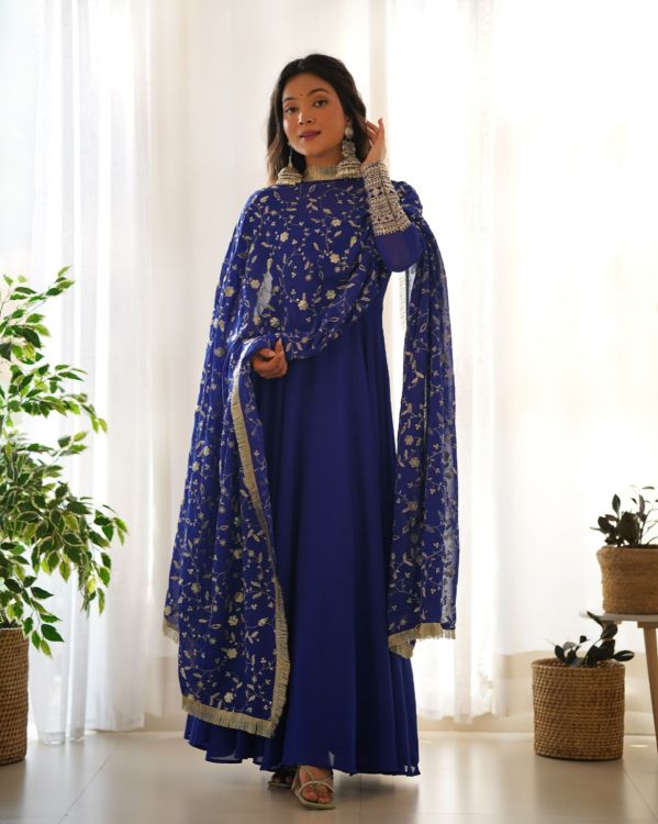 Picture of Superb Georgette Blue Readymade Suit