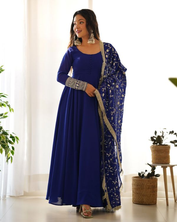 Picture of Superb Georgette Blue Readymade Suit
