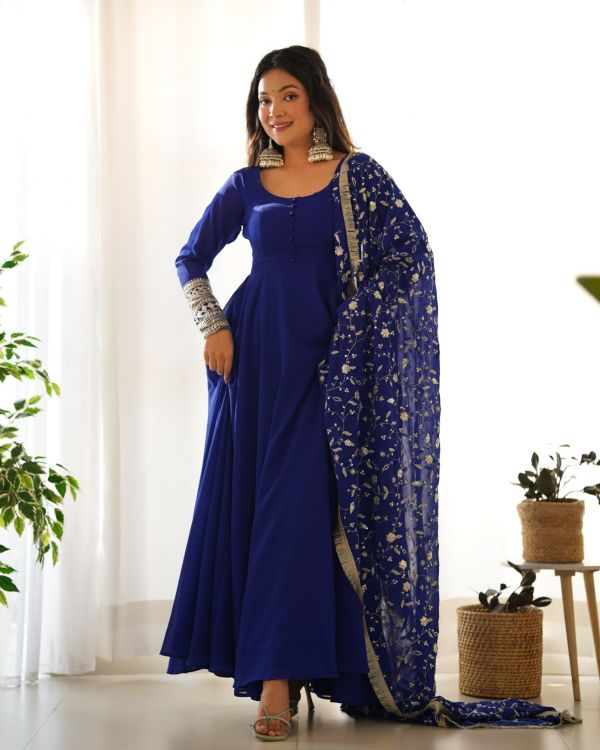 Picture of Superb Georgette Blue Readymade Suit