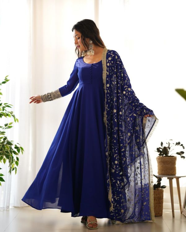 Picture of Superb Georgette Blue Readymade Suit
