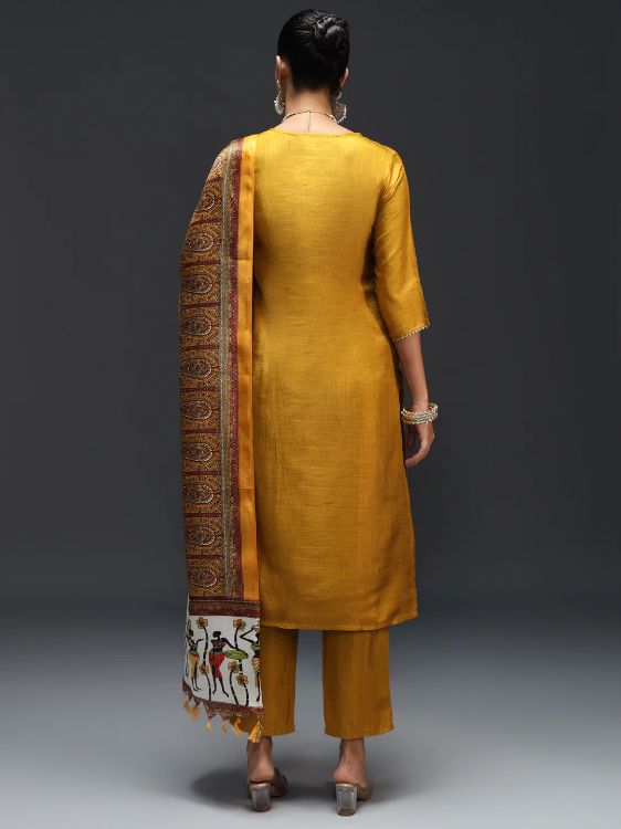 Picture of Sublime Cotton Silk Blend Yellow Readymade Suits