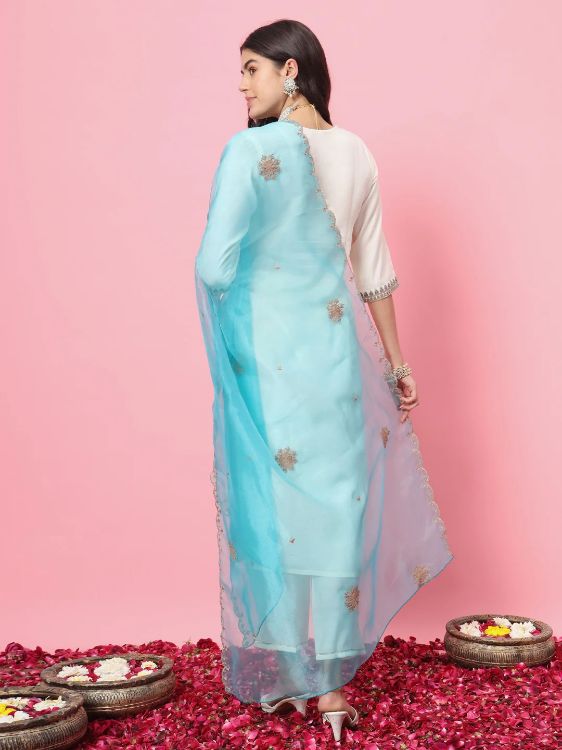 Picture of Ravishing Silk White Readymade Salwar Suits